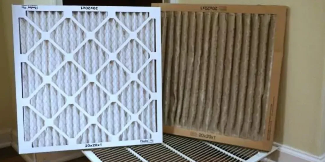 Dirty and clean HVAC filter