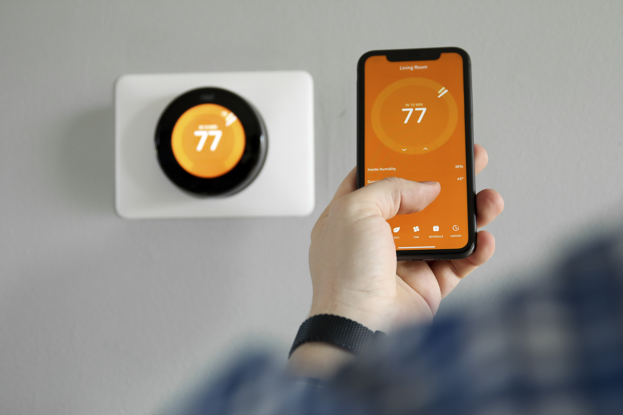 Smart thermostat and phone