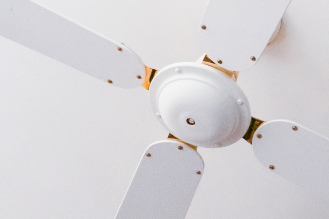 Closeup of ceiling fan